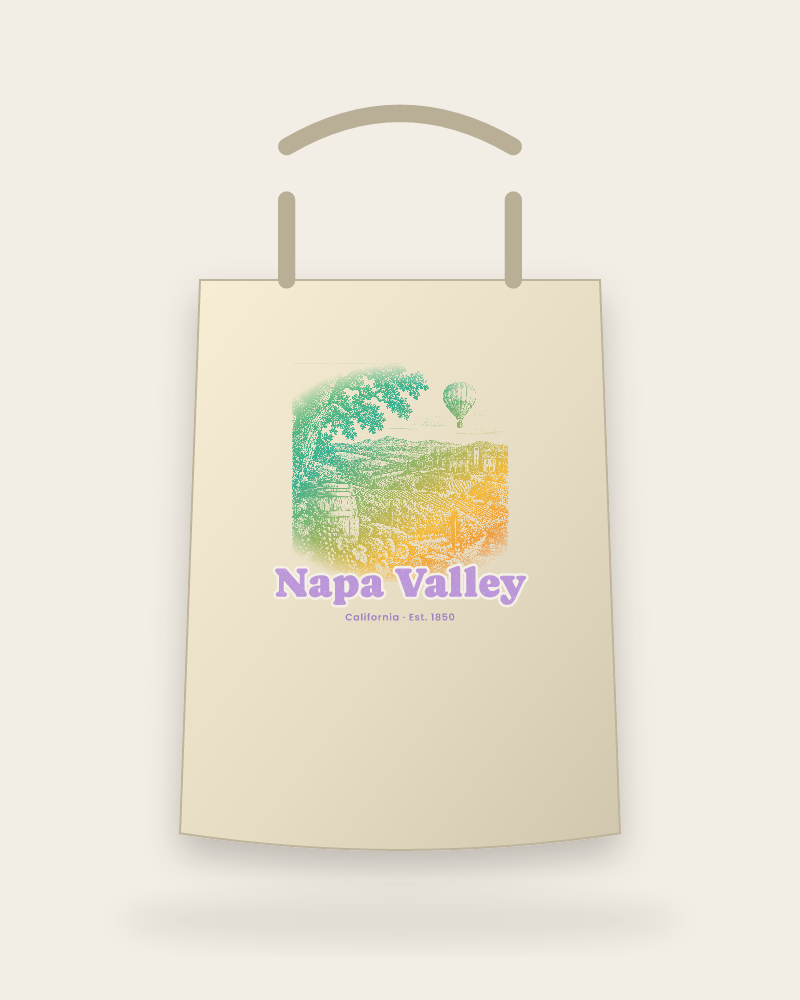 Napa Valley Vineyard Balloon Canvas Tote