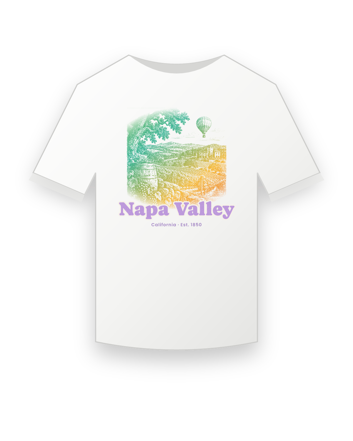 Napa Valley Vineyard Balloon Youth Tee in White