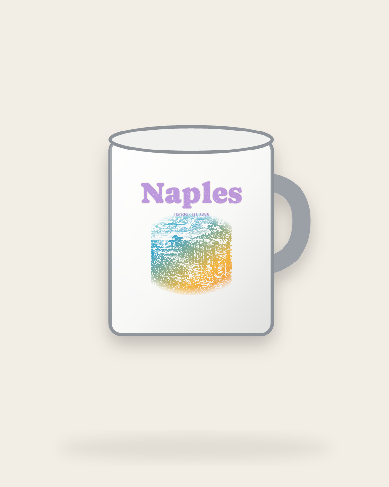 Naples Pier Pelicans Enamel Camp Mug