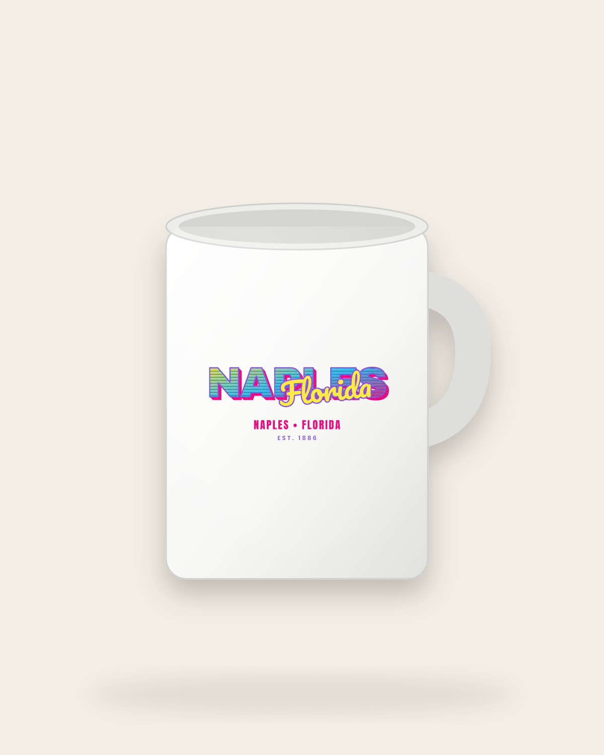 Naples Music TV Ceramic Mug 15oz in White