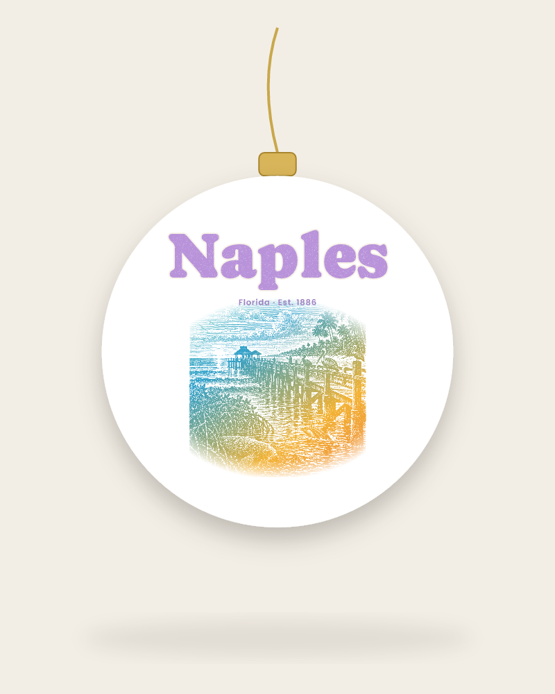 Naples Pier Pelicans Ceramic Ornament