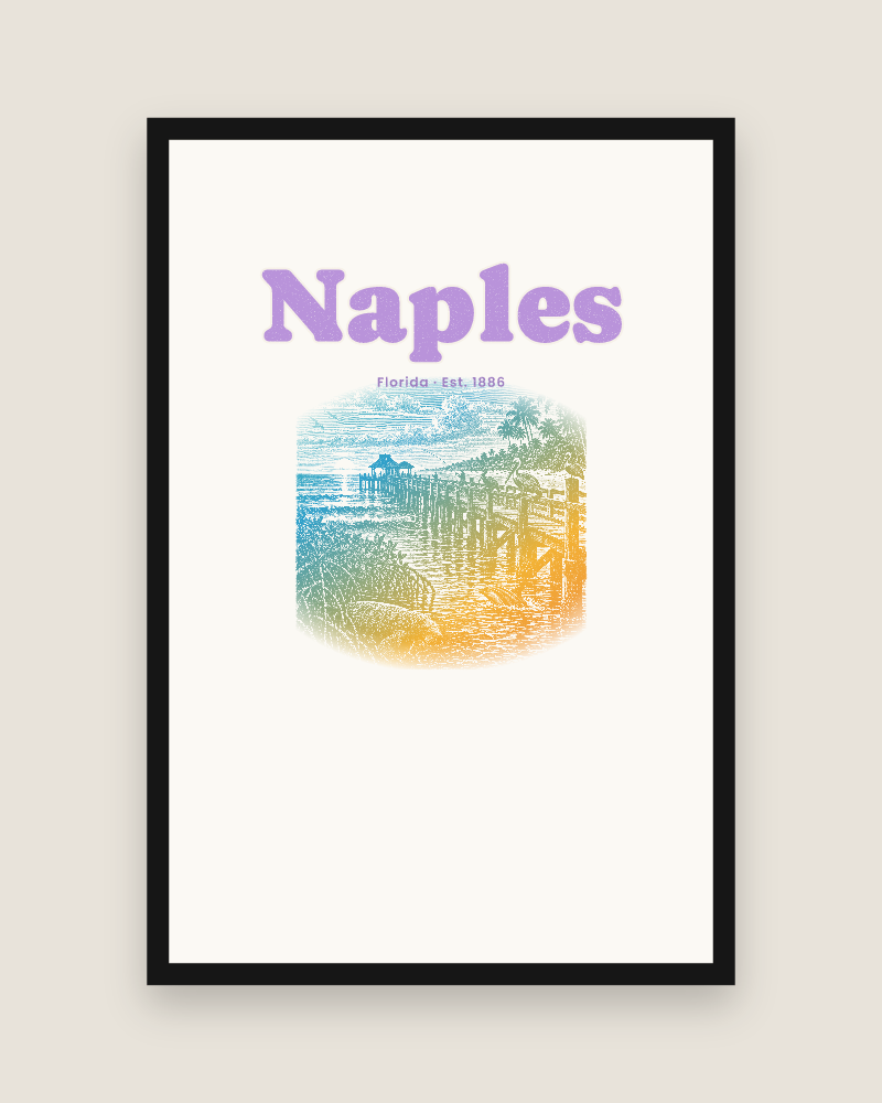 Naples Pier Pelicans Matte Poster