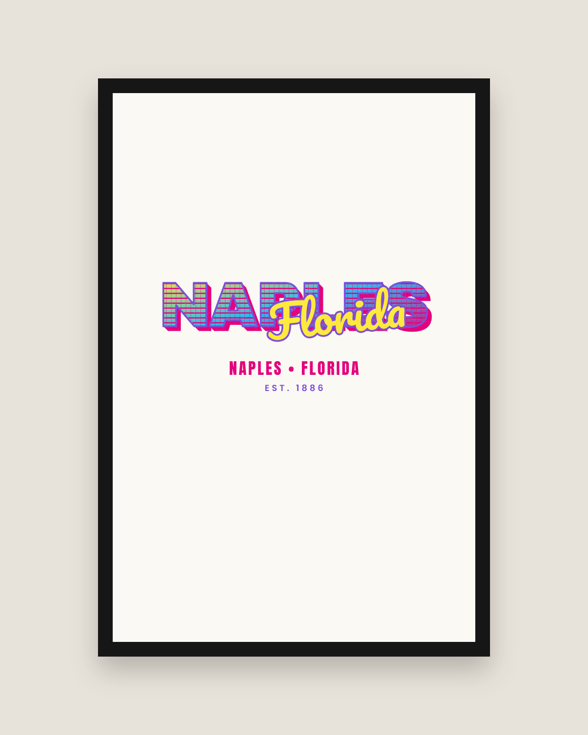 Naples Music TV Matte Poster in White