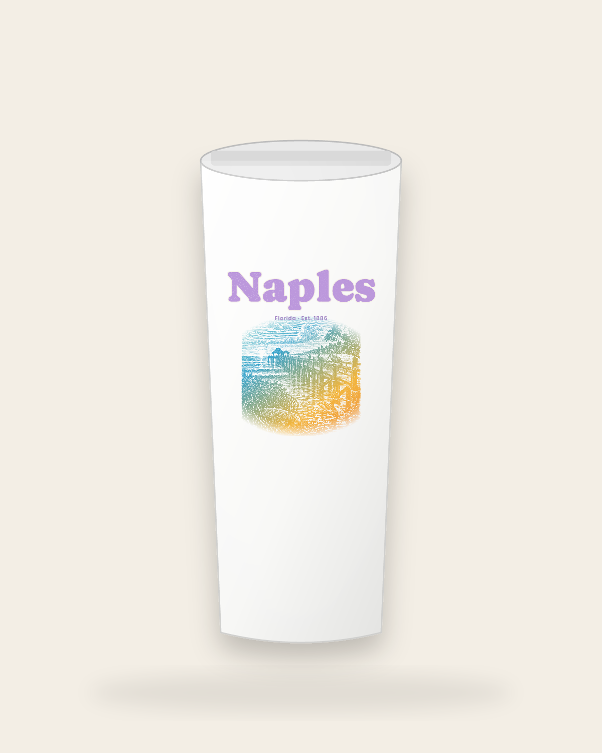 Naples Pier Pelicans Insulated Tumbler 20oz in White