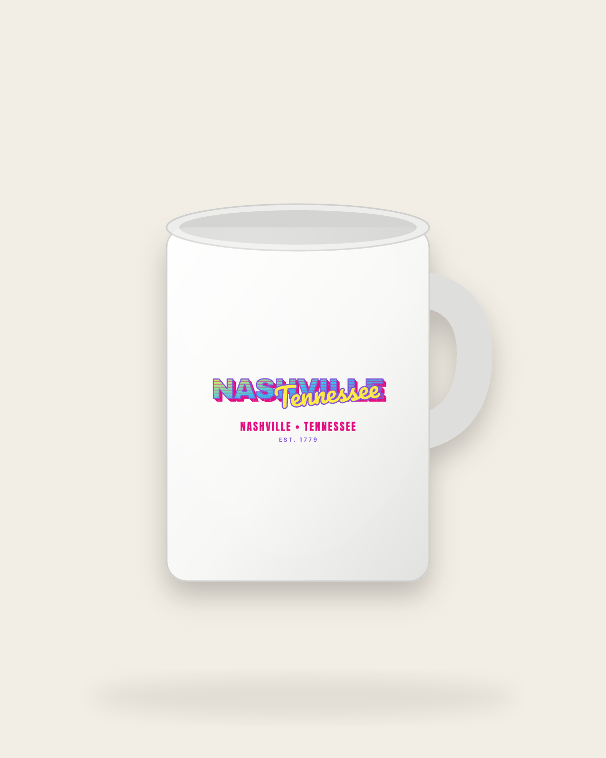 Nashville Music TV Ceramic Mug 15oz in White
