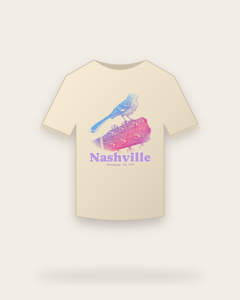 Nashville Mockingbird & Guitar Classic Tee