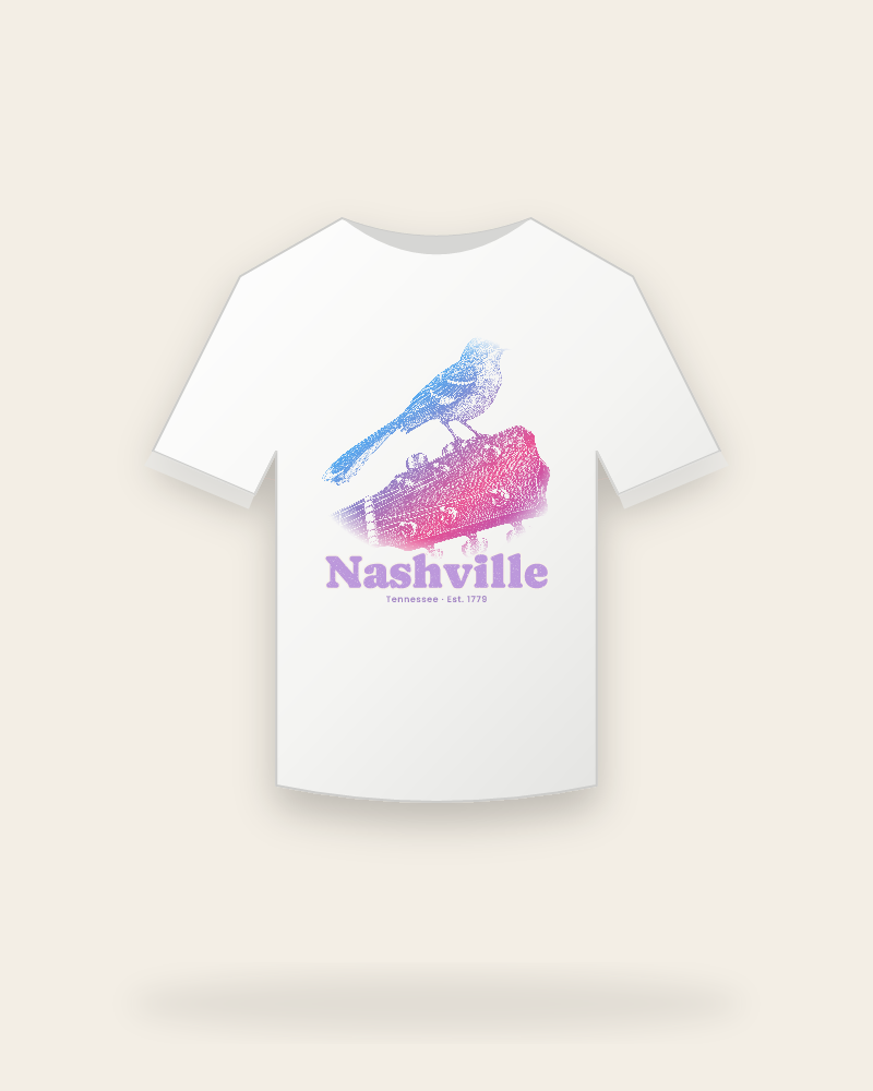 Nashville Mockingbird & Guitar Youth Tee