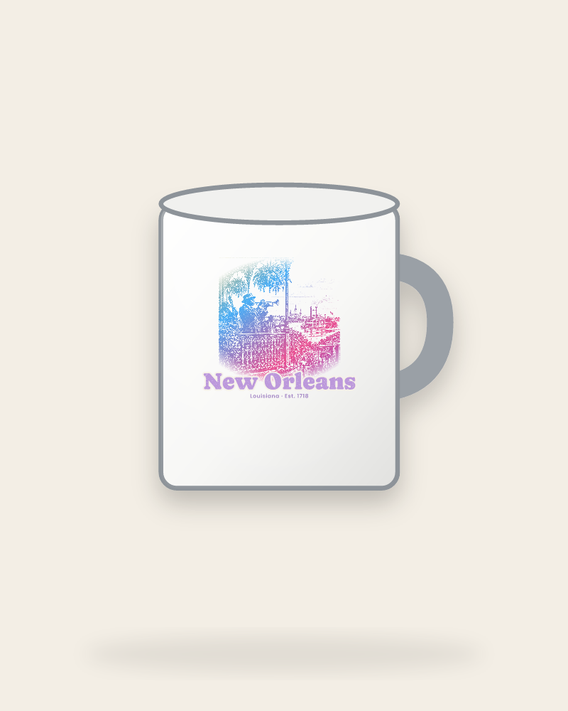 New Orleans Balcony Jazz Enamel Camp Mug