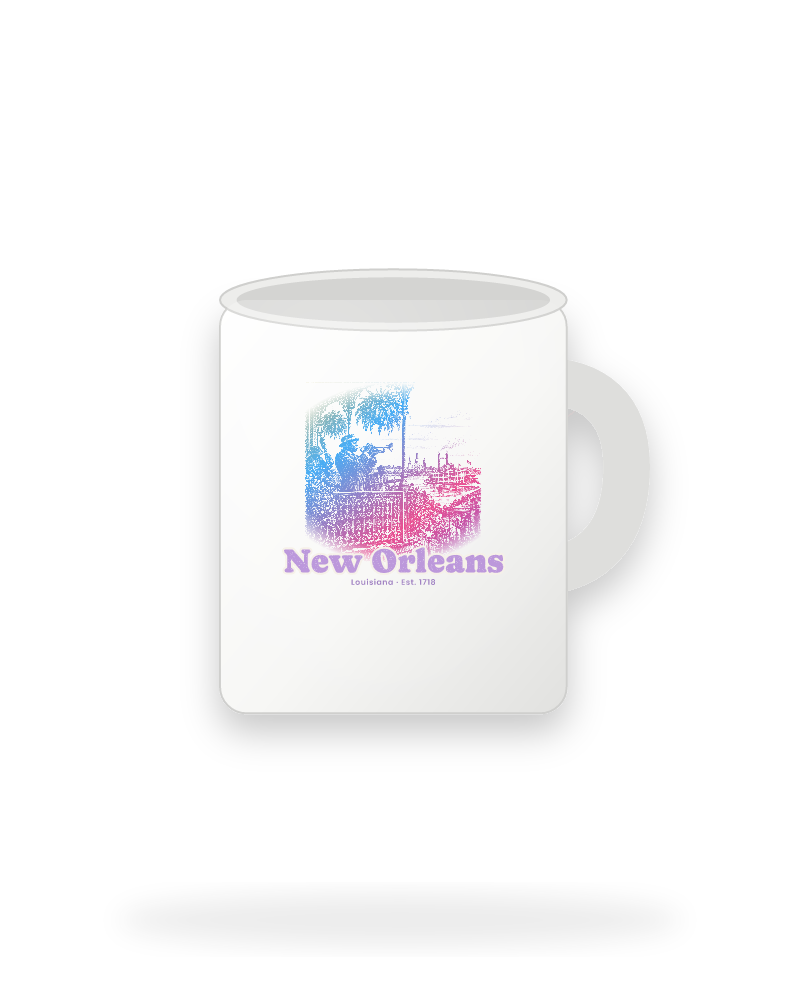 New Orleans Balcony Jazz Ceramic Mug 11oz