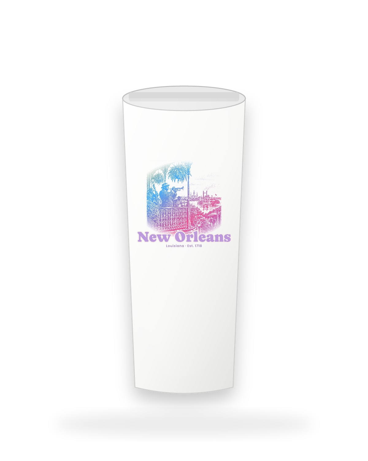New Orleans Balcony Jazz Insulated Tumbler 20oz in White
