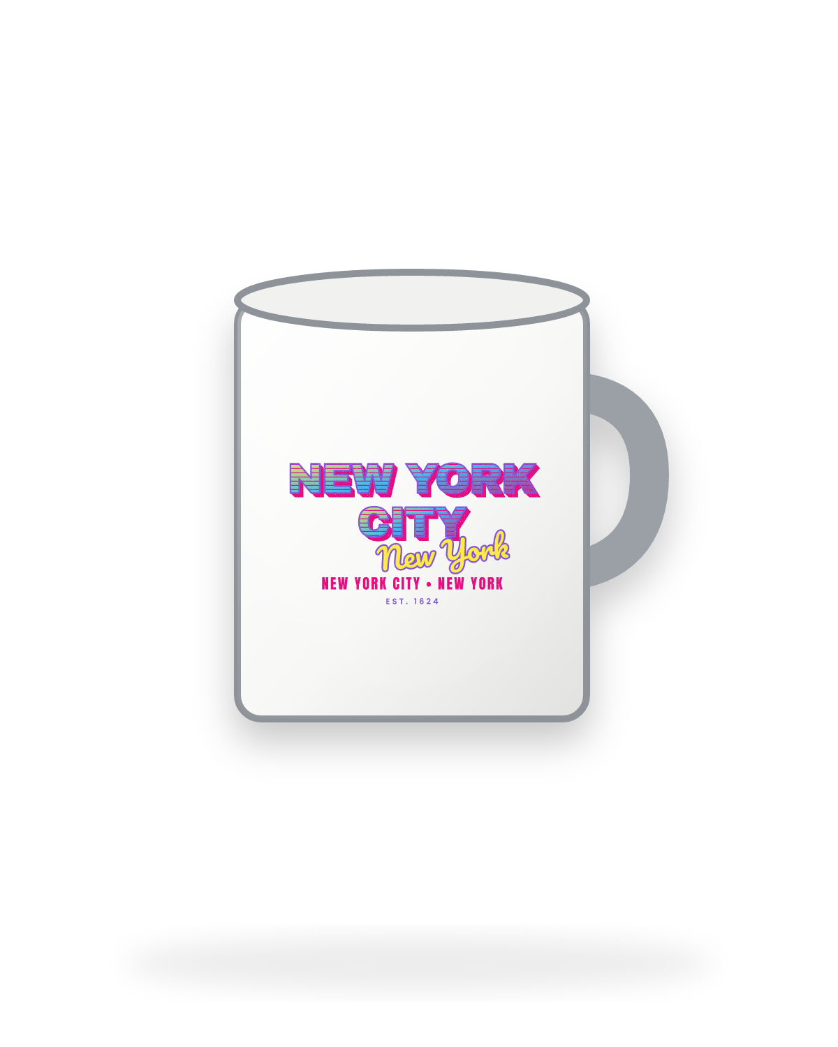 New York City Music TV Enamel Camp Mug in White