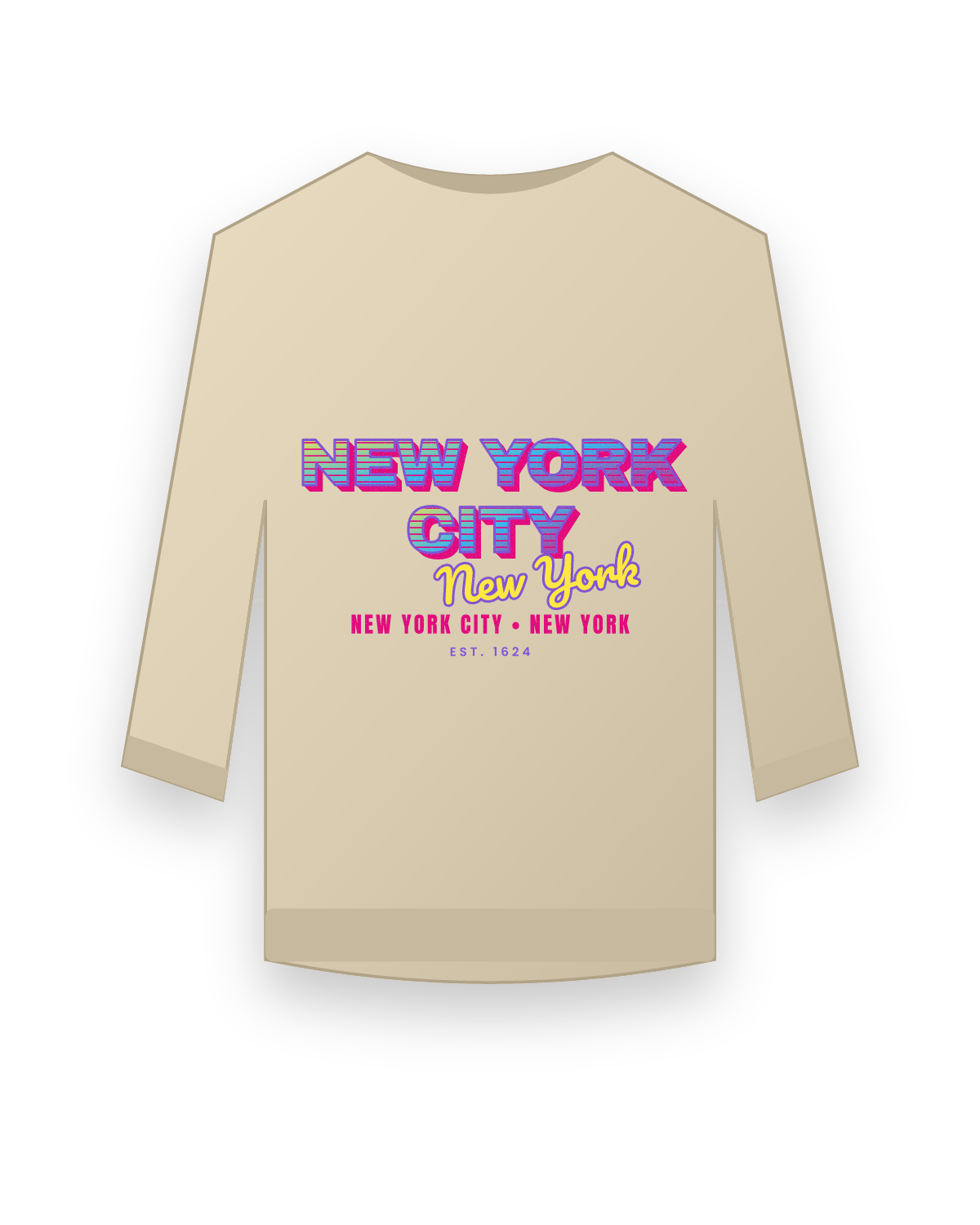 New York City Music TV Crewneck Sweatshirt in Sand