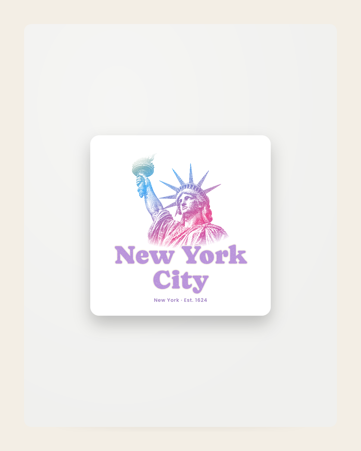 New York City Lady Liberty Fridge Magnet in White