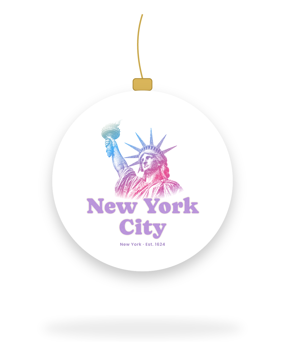 New York City Lady Liberty Ceramic Ornament in White