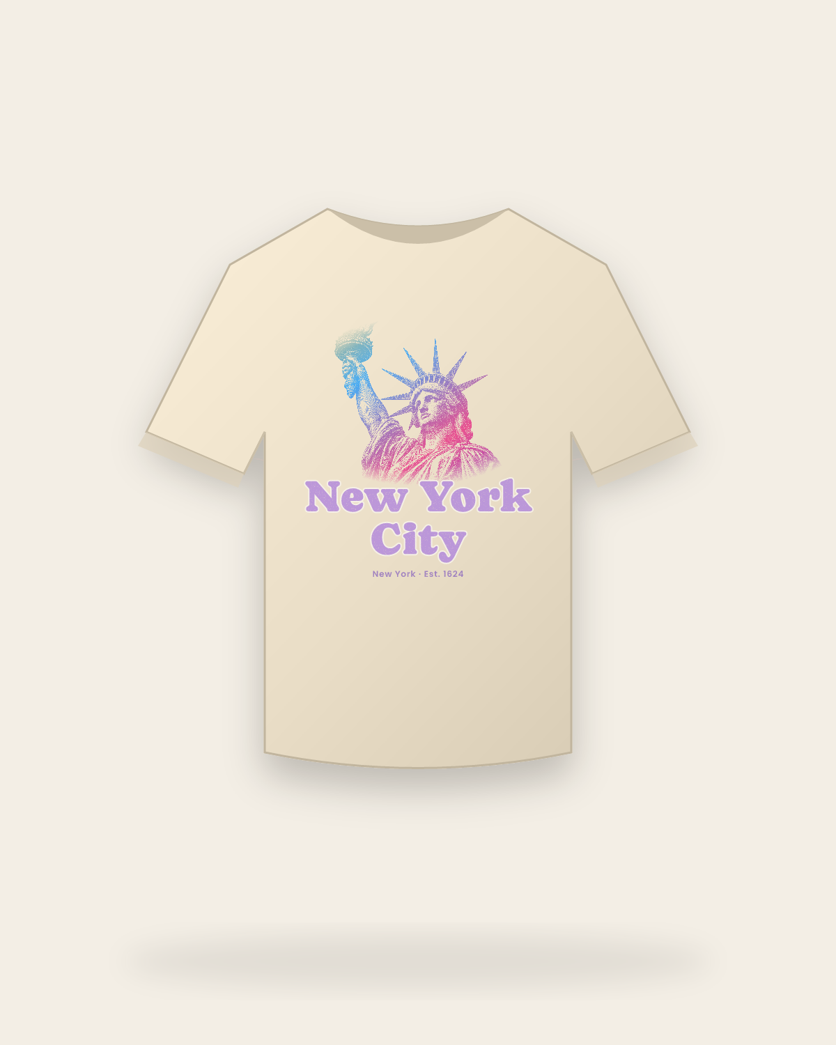New York City Lady Liberty Classic Tee in Natural