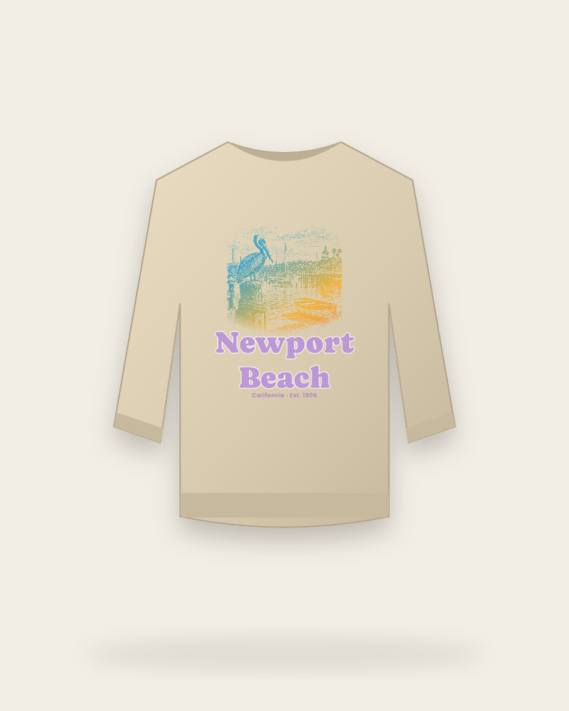 Newport Beach Harbor Pelican Crewneck Sweatshirt