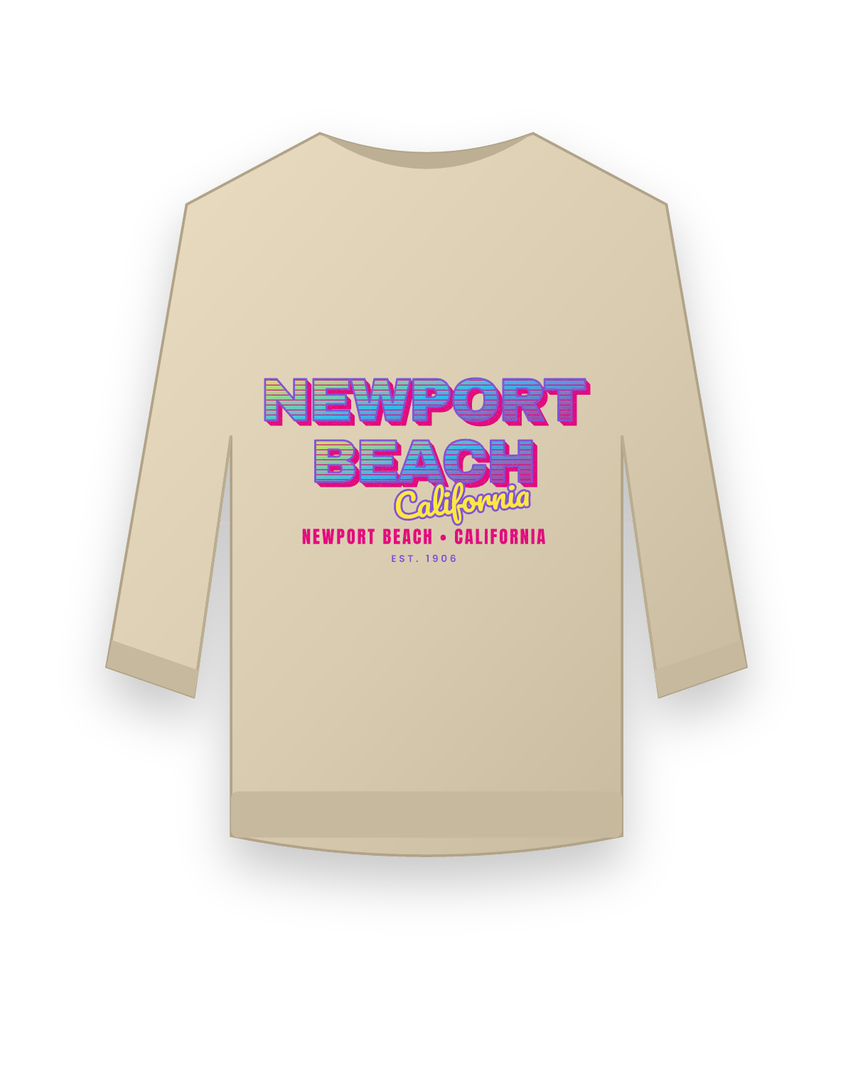 Newport Beach Music TV Crewneck Sweatshirt in Sand
