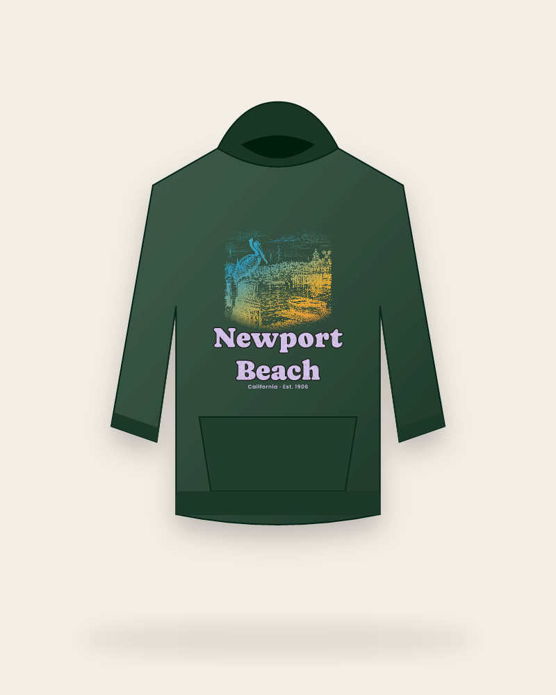 Newport Beach Harbor Pelican Hooded Sweatshirt