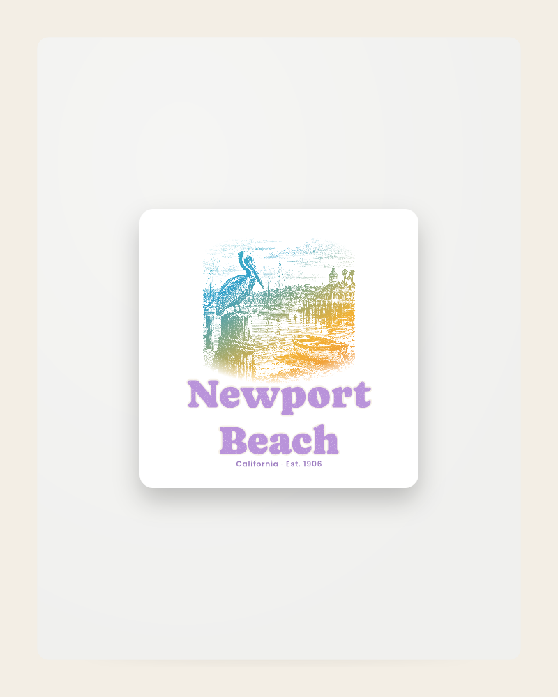 Newport Beach Harbor Pelican Fridge Magnet