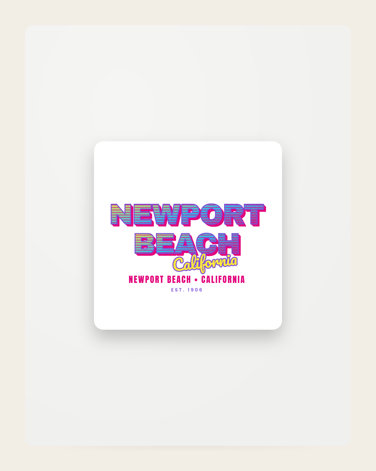 Newport Beach Music TV Fridge Magnet in White