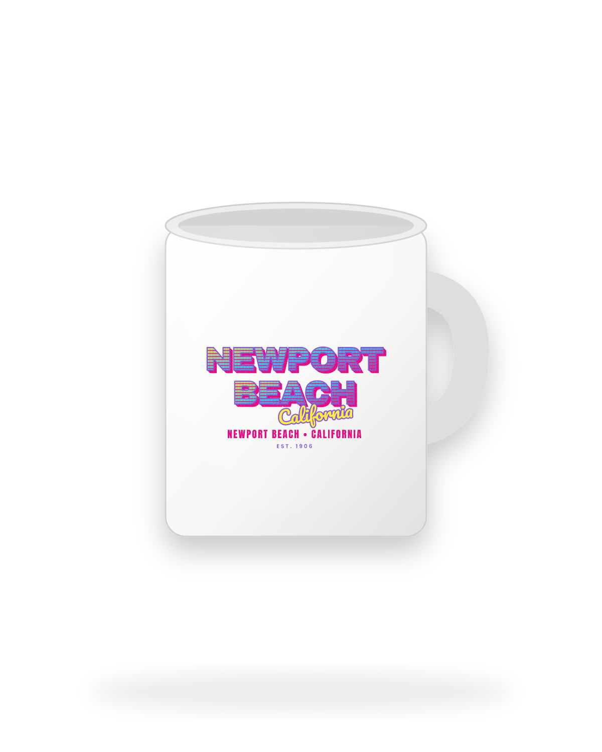 Newport Beach Music TV Ceramic Mug 11oz in White