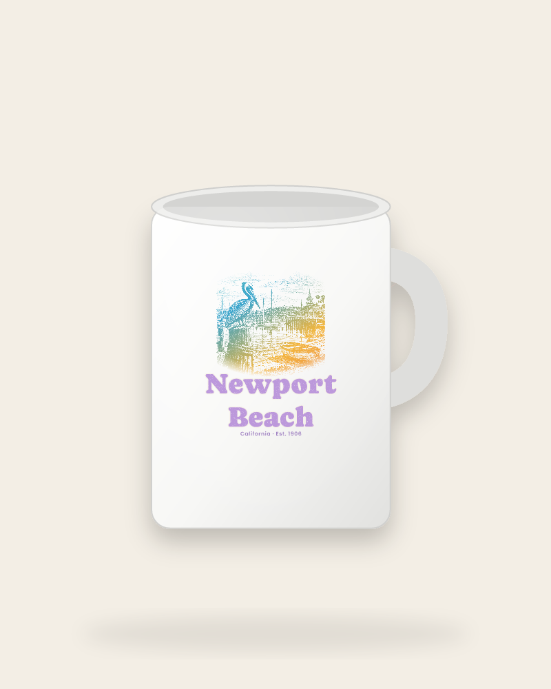 Newport Beach Harbor Pelican Ceramic Mug 15oz