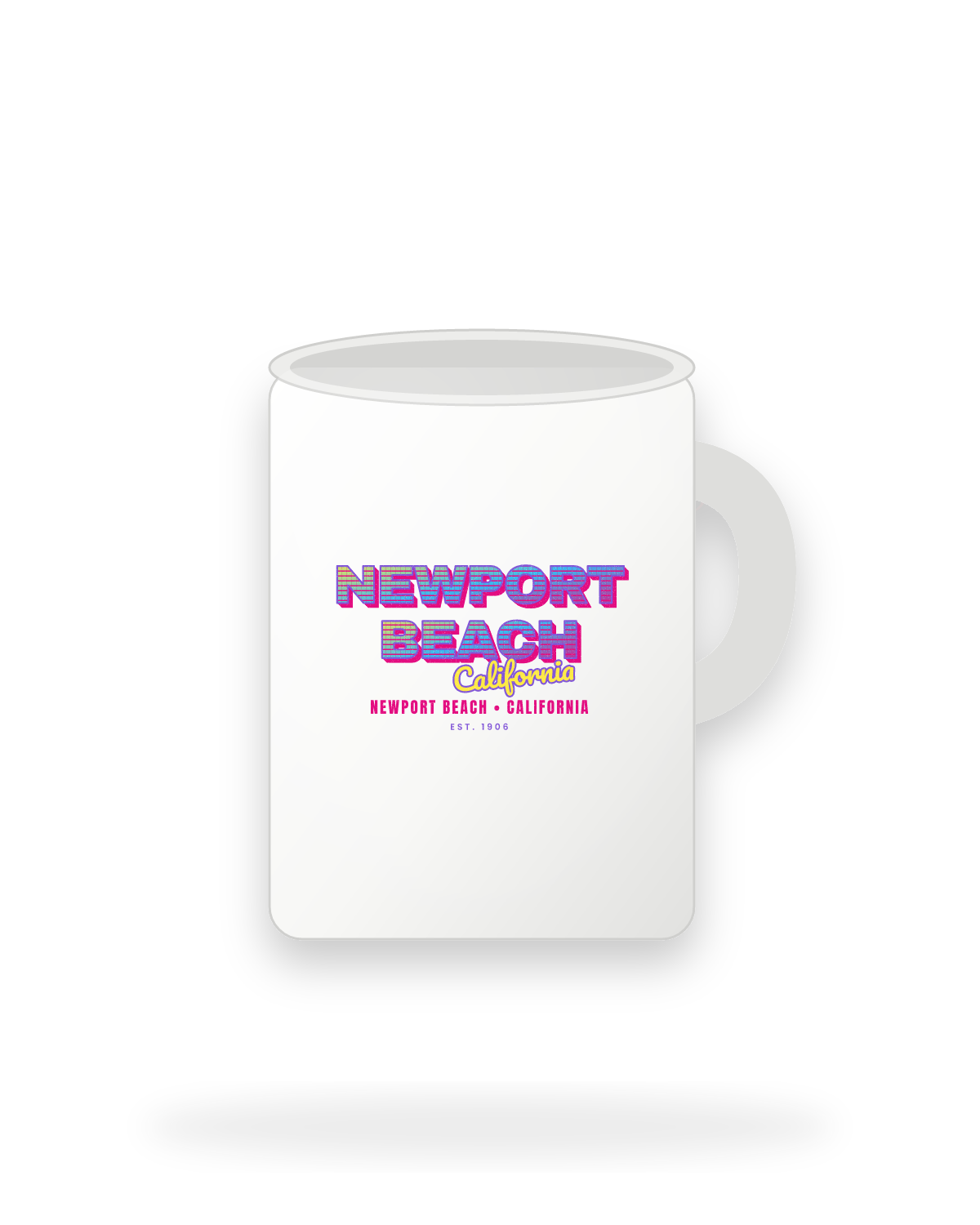 Newport Beach Music TV Ceramic Mug 15oz in White