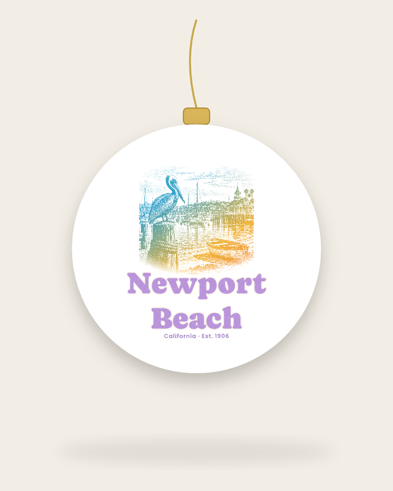 Newport Beach Harbor Pelican Ceramic Ornament
