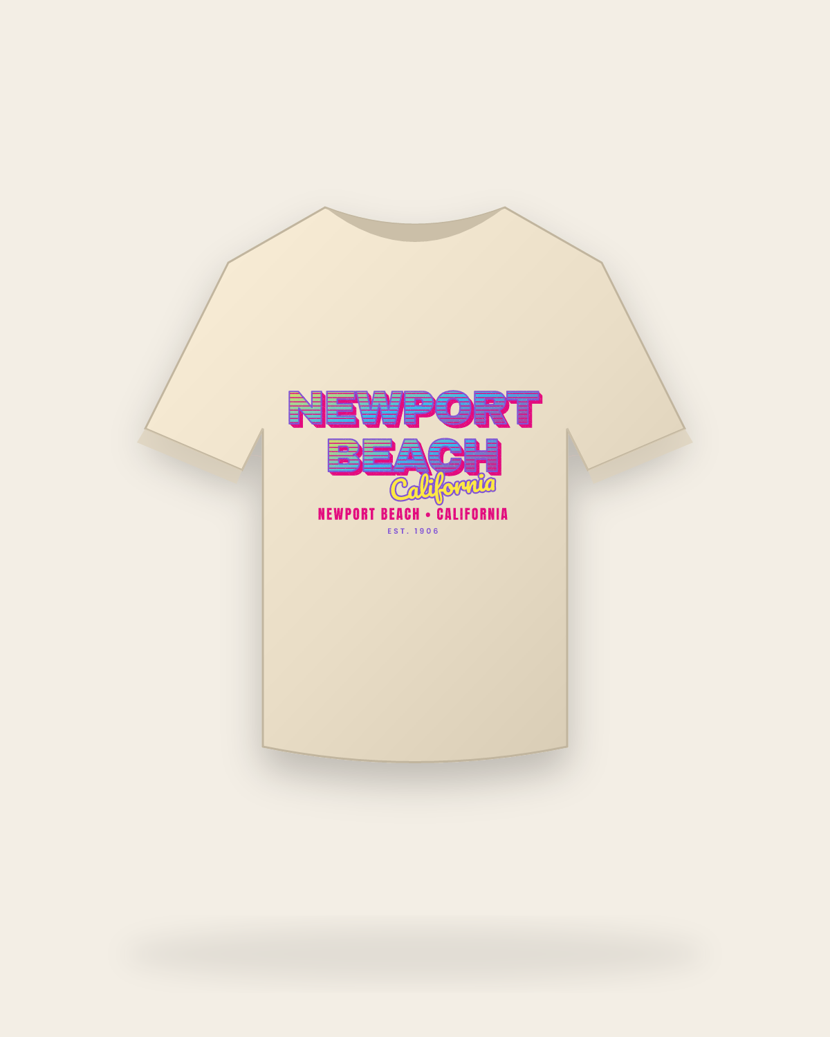 Newport Beach Music TV Organic Cotton Tee in Natural