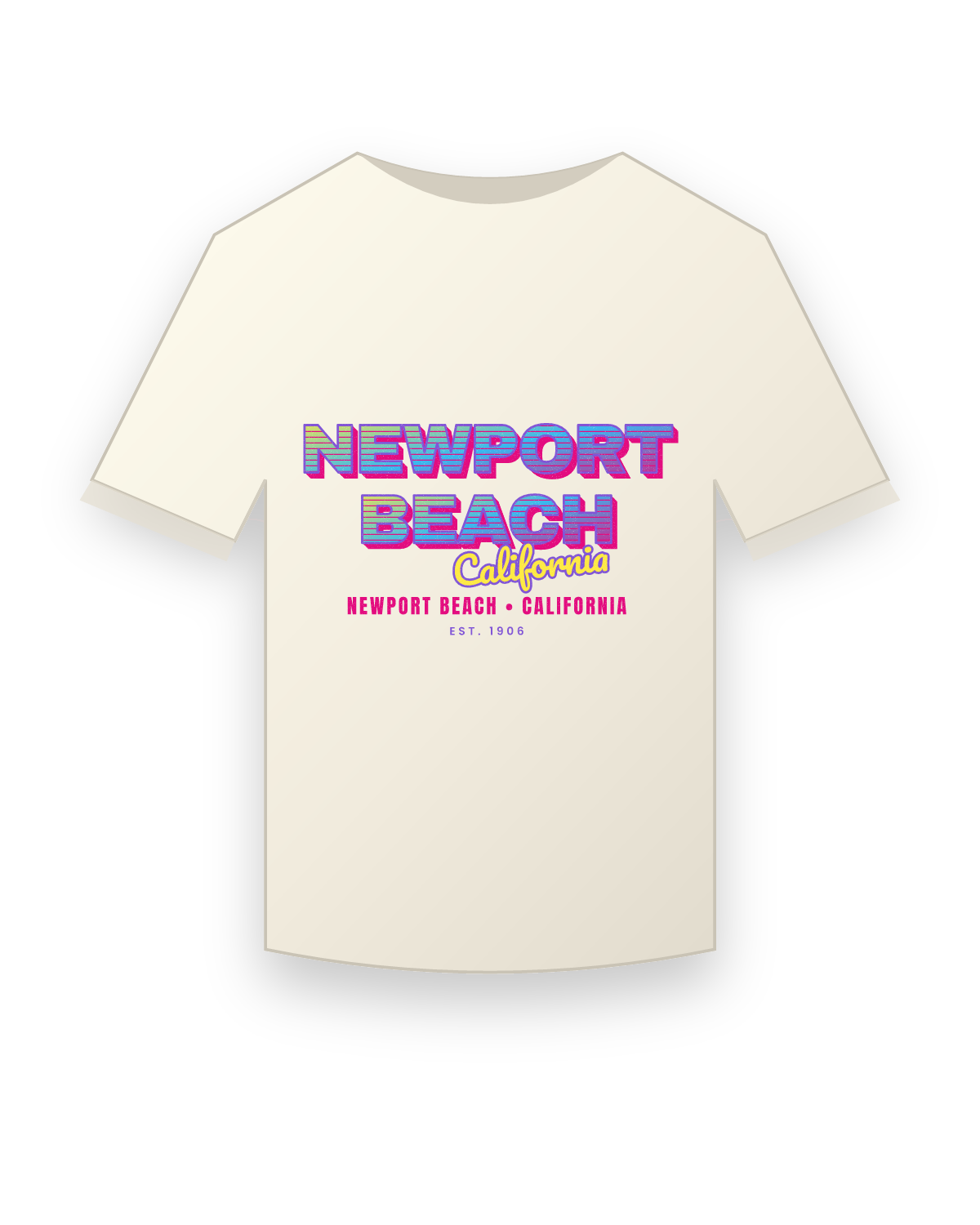 Newport Beach Music TV Vintage Wash Tee in Ivory