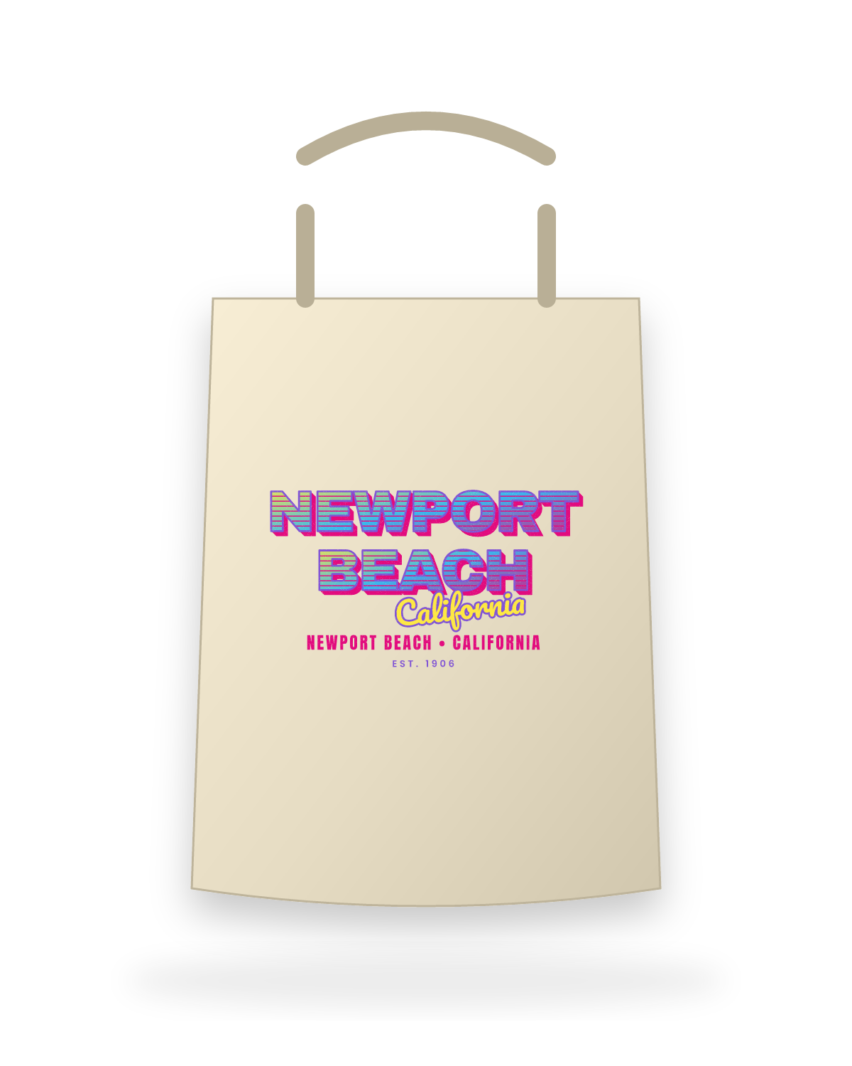 Newport Beach Music TV Canvas Tote in Beige