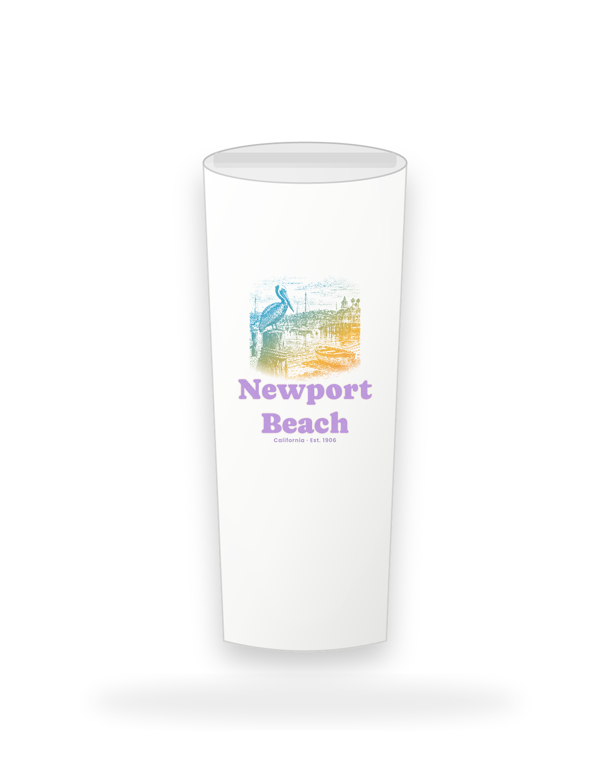 Newport Beach Harbor Pelican Insulated Tumbler 20oz in White