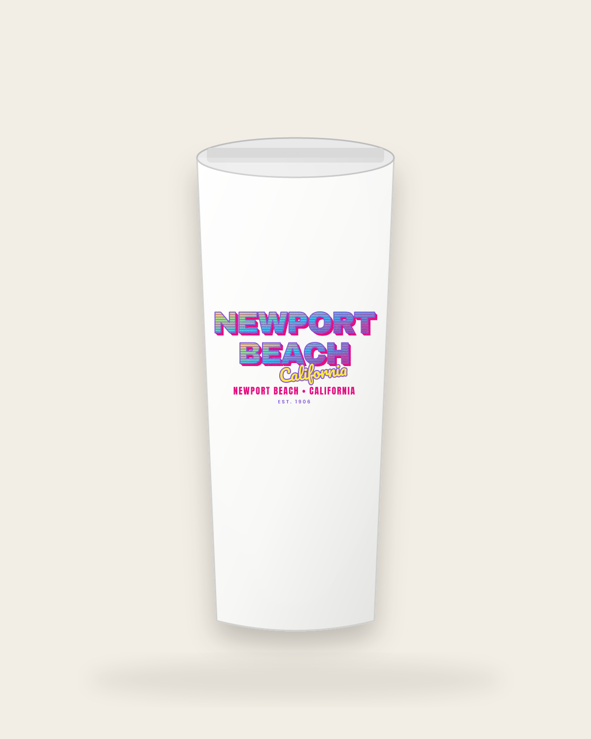 Newport Beach Music TV Insulated Tumbler 20oz in White