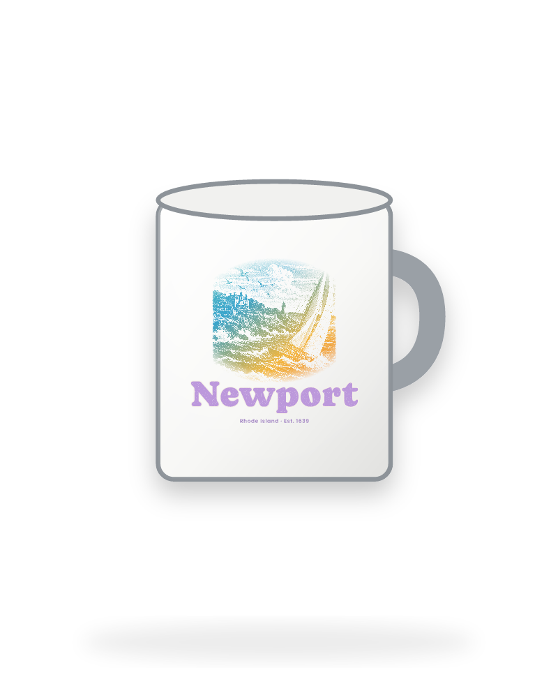 Newport Cliff Walk Sloop Enamel Camp Mug