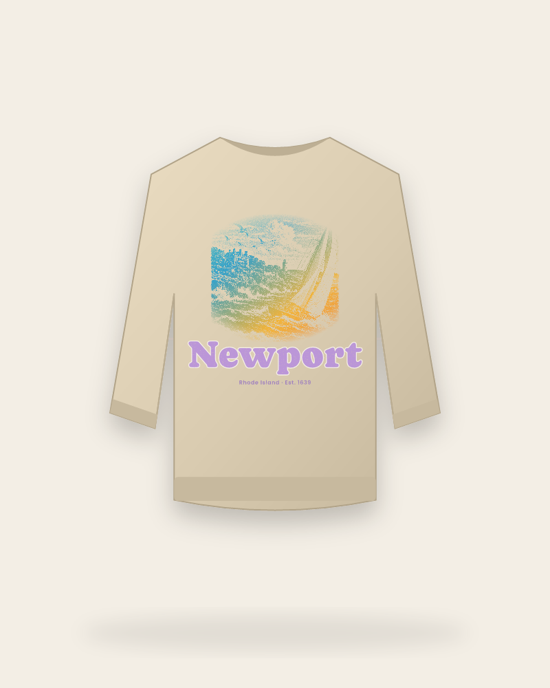 Newport Cliff Walk Sloop Crewneck Sweatshirt
