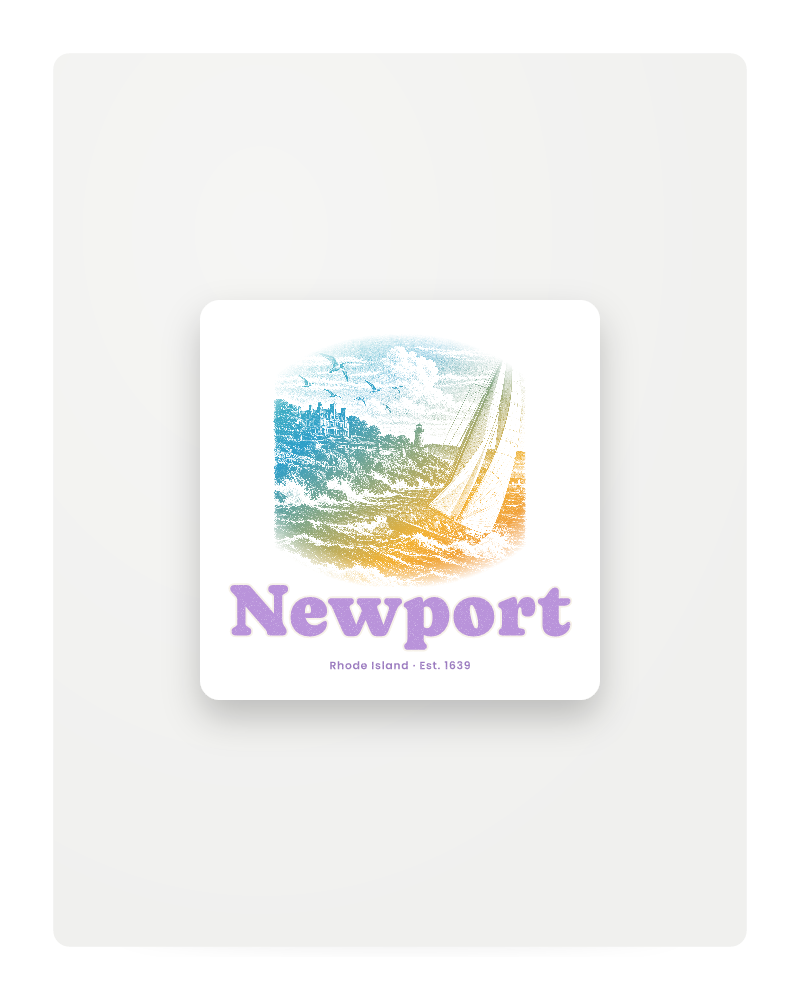 Newport Cliff Walk Sloop Fridge Magnet