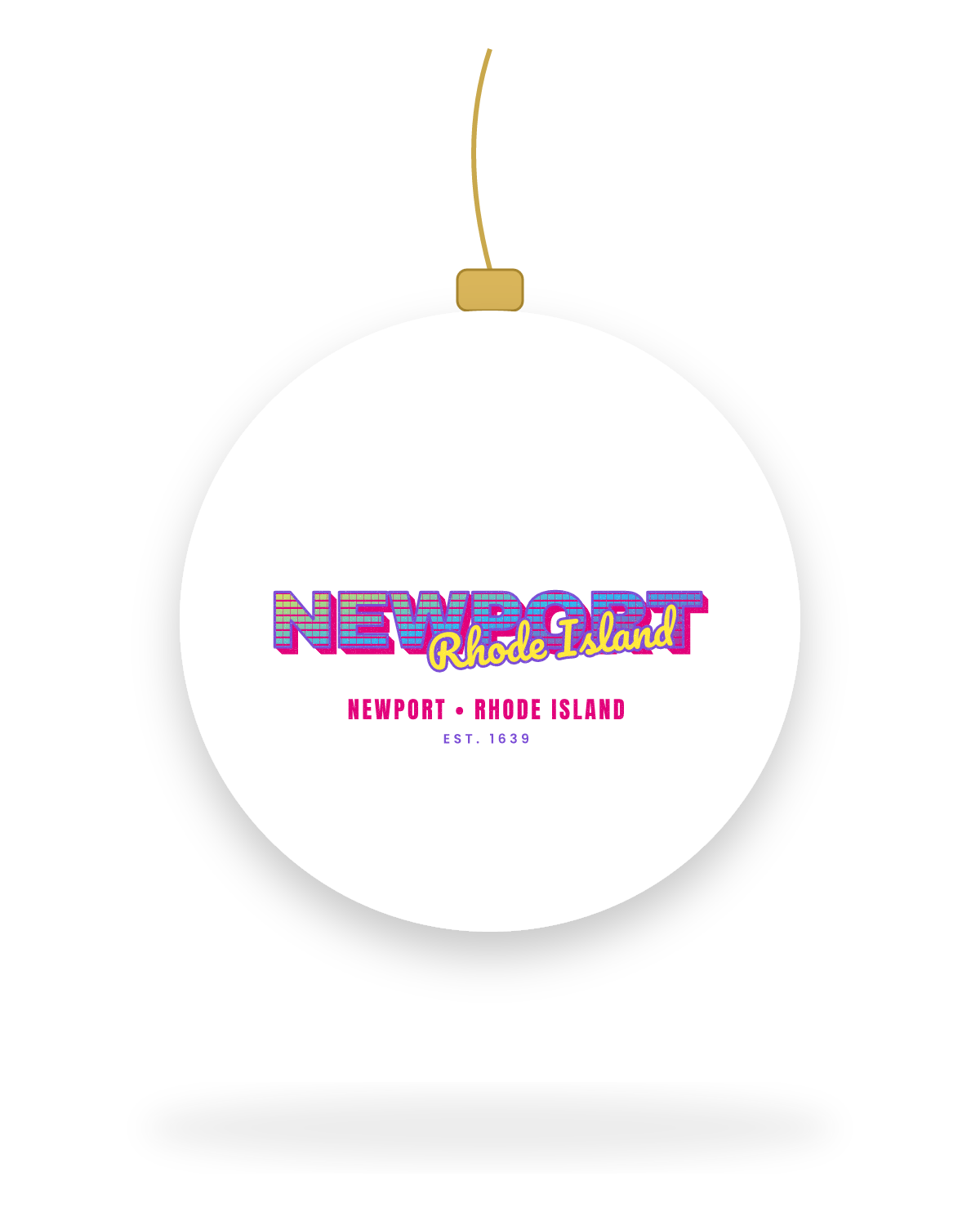 Newport Music TV Ceramic Ornament in White
