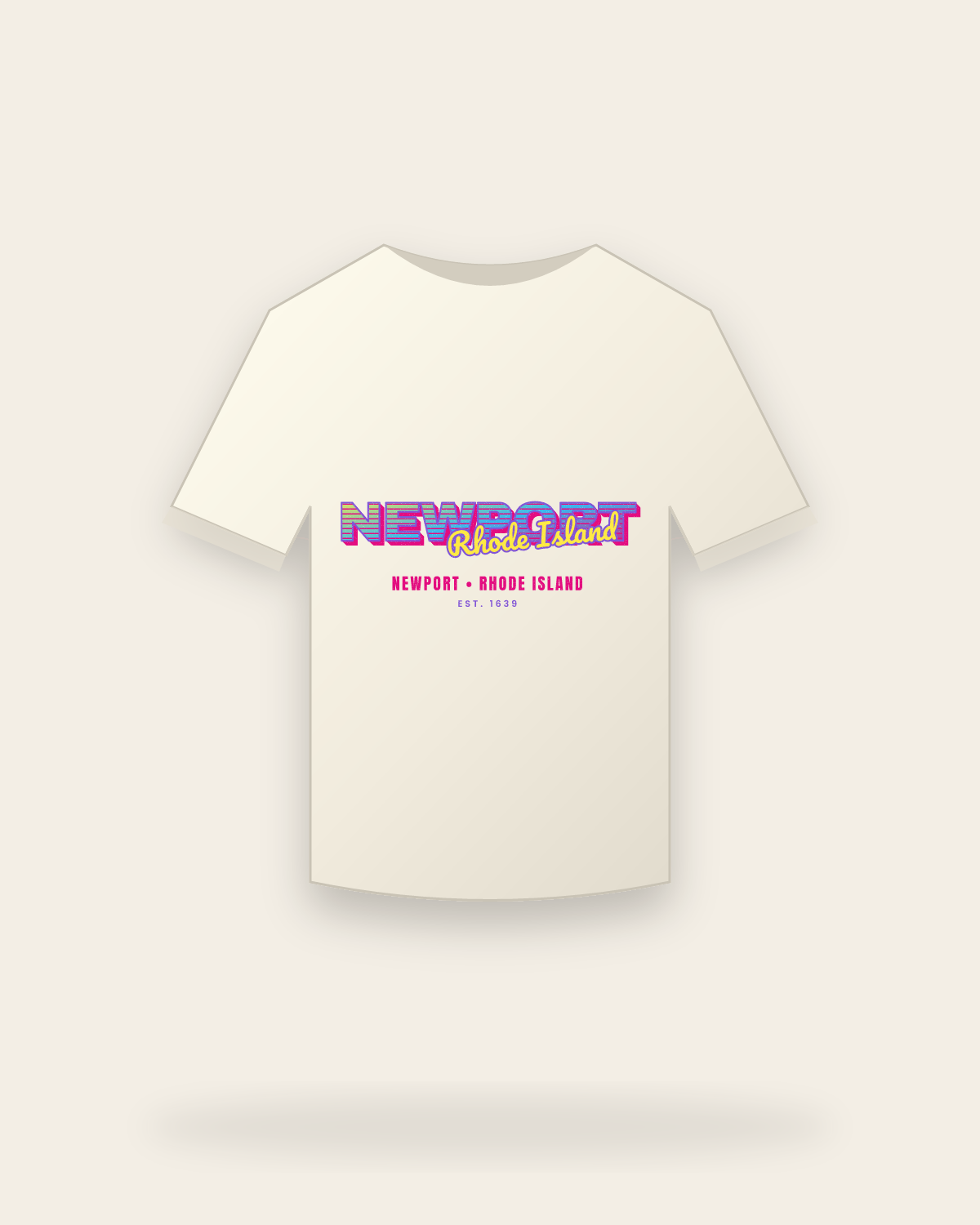 Newport Music TV Vintage Wash Tee in Ivory