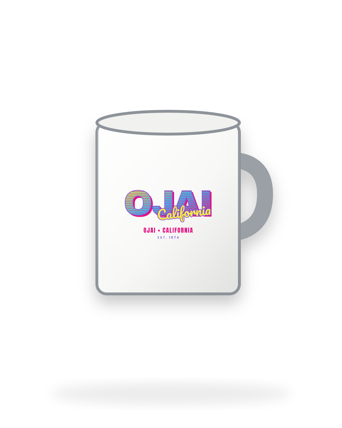 Ojai Music TV Enamel Camp Mug in White