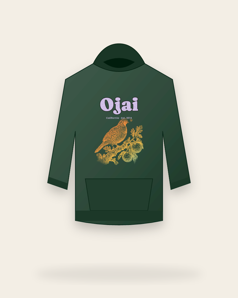 Ojai California Quail Hooded Sweatshirt