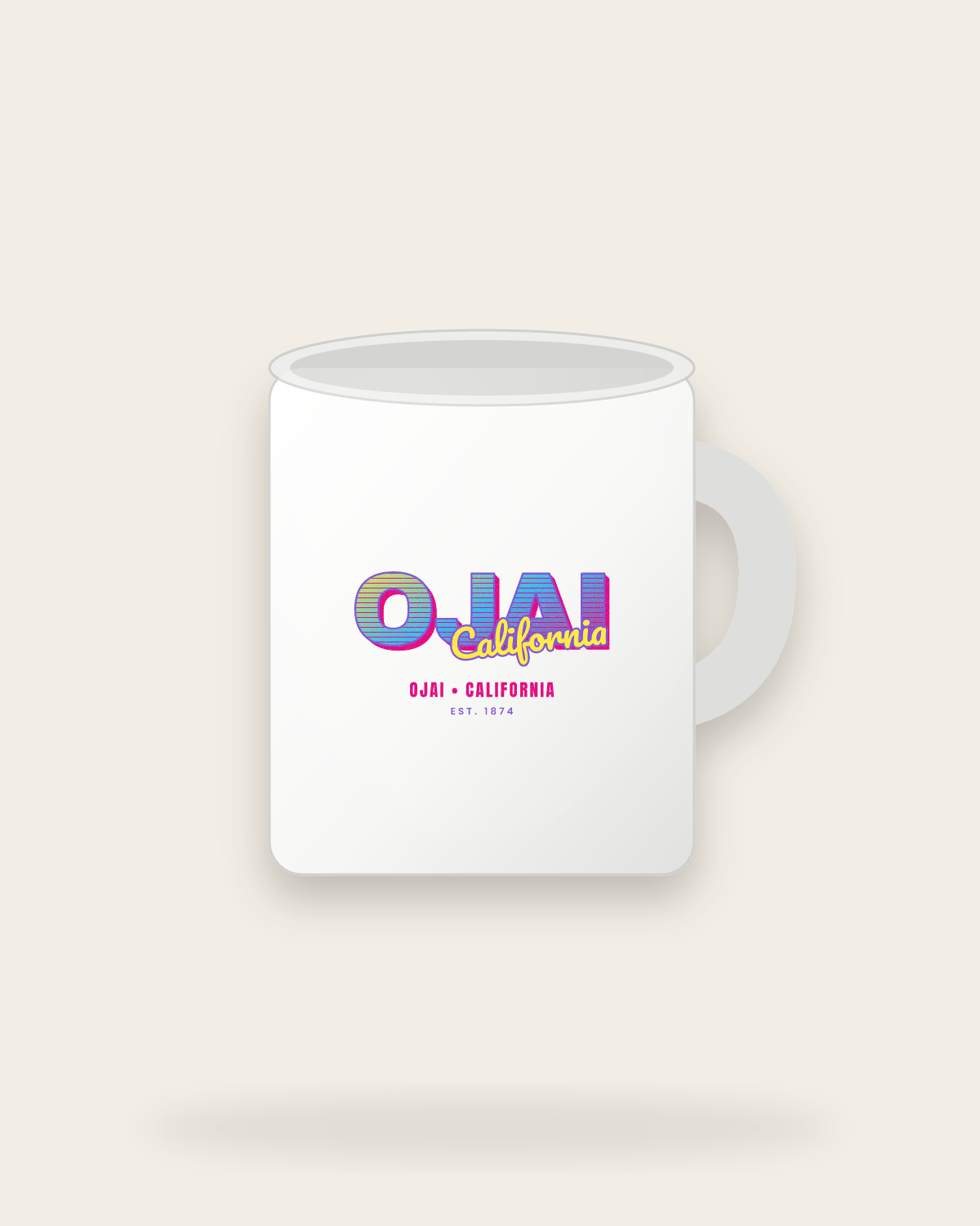 Ojai Music TV Ceramic Mug 11oz in White