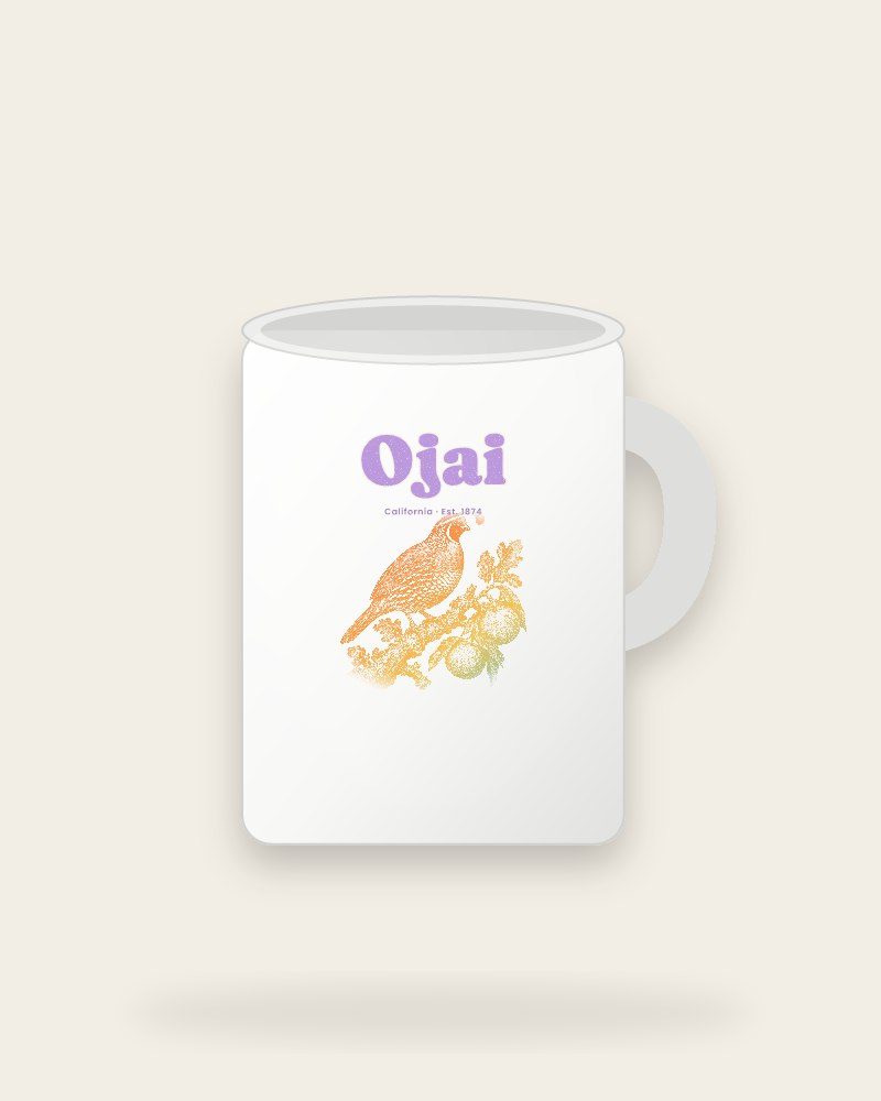 Ojai California Quail Ceramic Mug 15oz