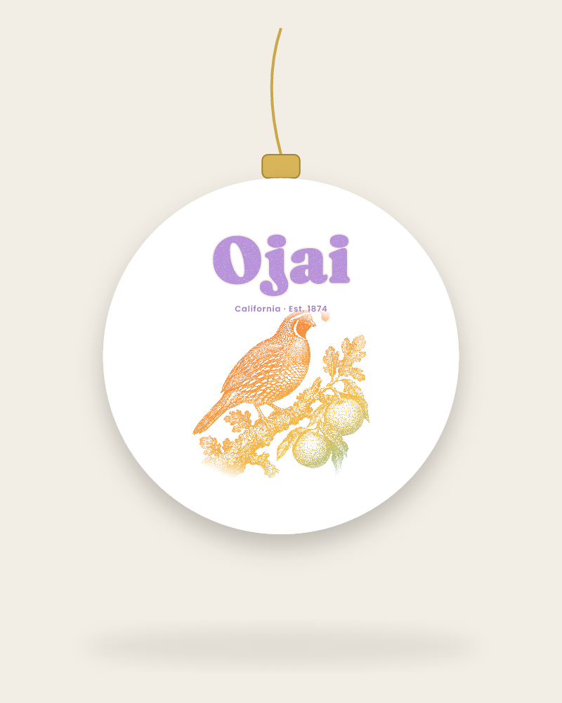 Ojai California Quail Ceramic Ornament