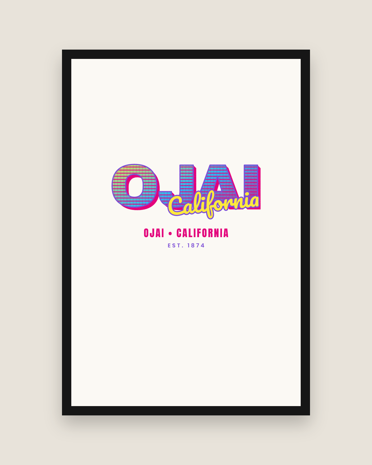 Ojai Music TV Matte Poster in White
