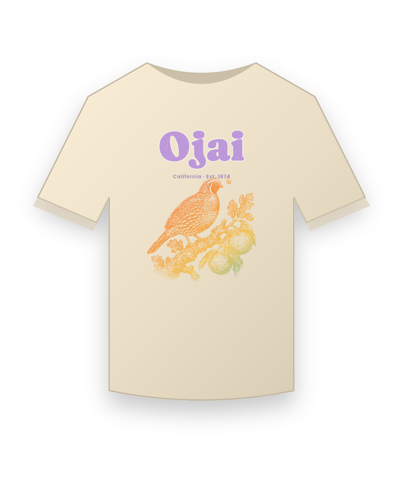 Ojai California Quail Organic Cotton Tee