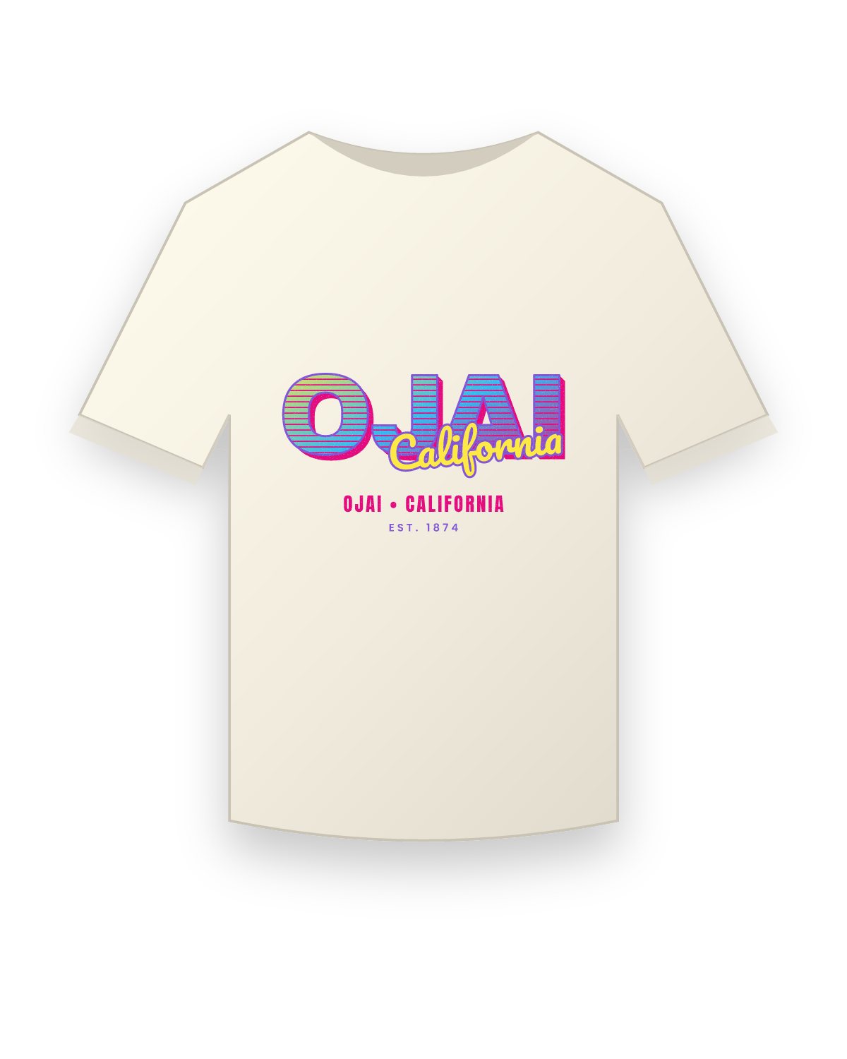 Ojai Music TV Vintage Wash Tee in Ivory
