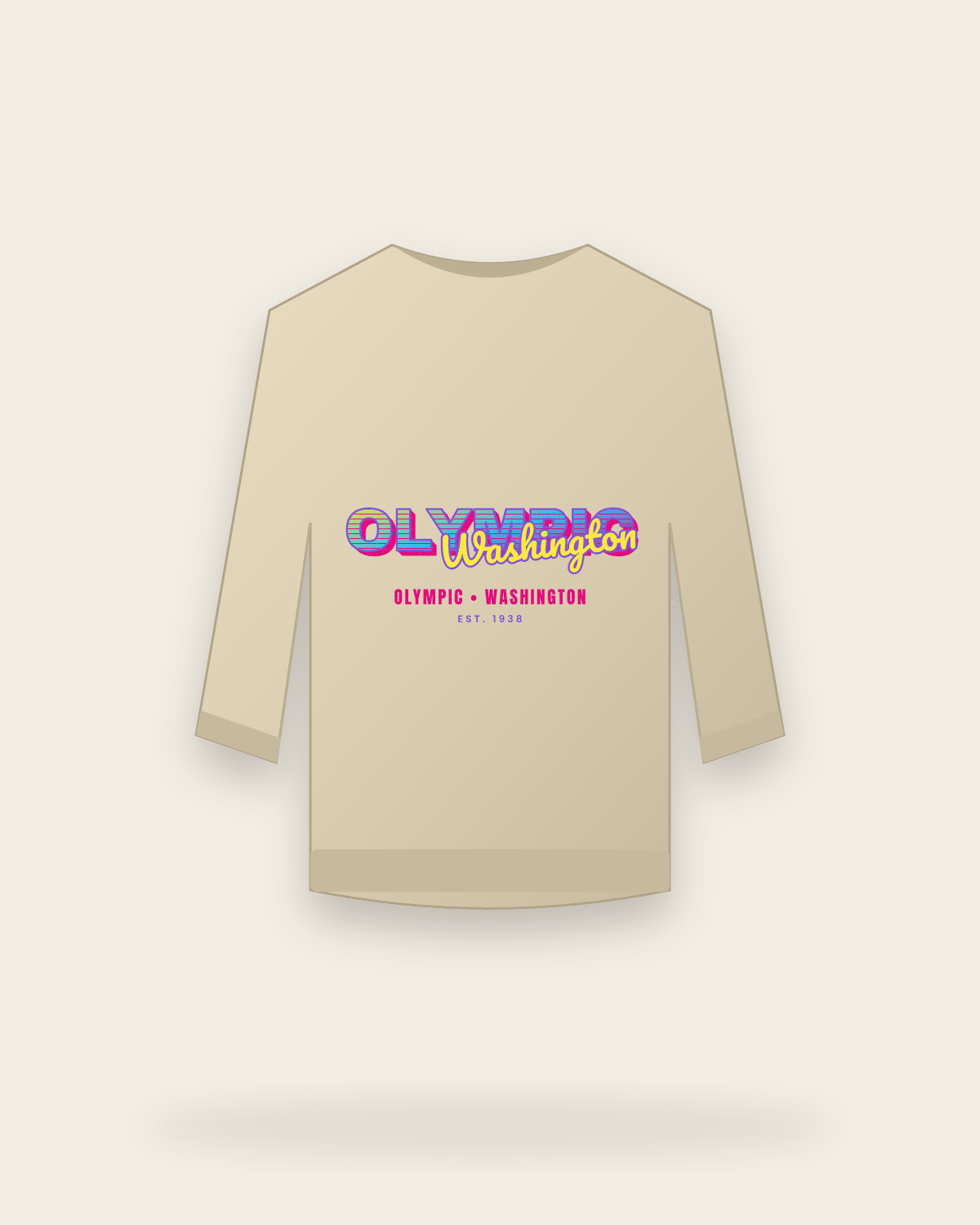 Olympic Music TV Crewneck Sweatshirt in Sand