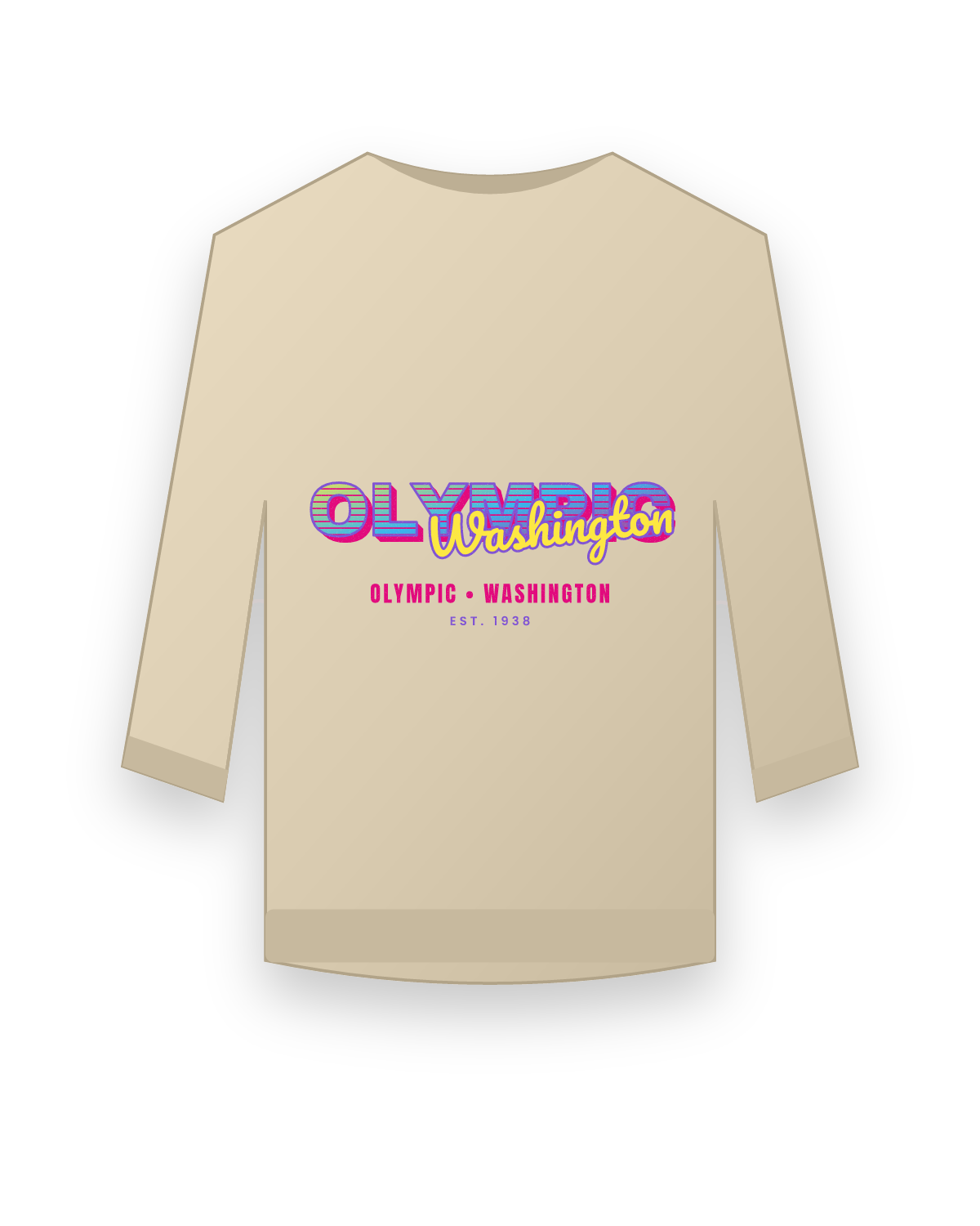 Olympic Music TV Crewneck Sweatshirt in Sand