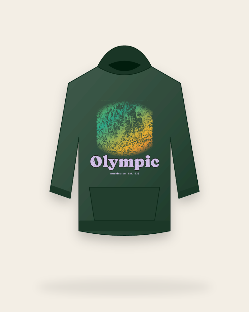 Olympic Hoh Rain Forest Elk Hooded Sweatshirt