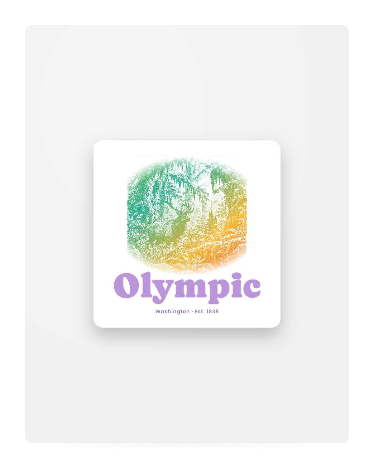 Olympic Hoh Rain Forest Elk Fridge Magnet in White
